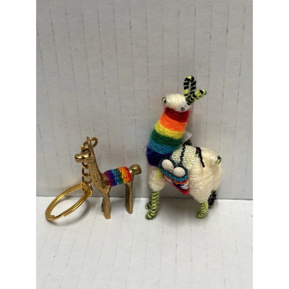 Llama Alpaca Fridge Magnet Colorful plus bras key ring Peru Peruvian Souvenir